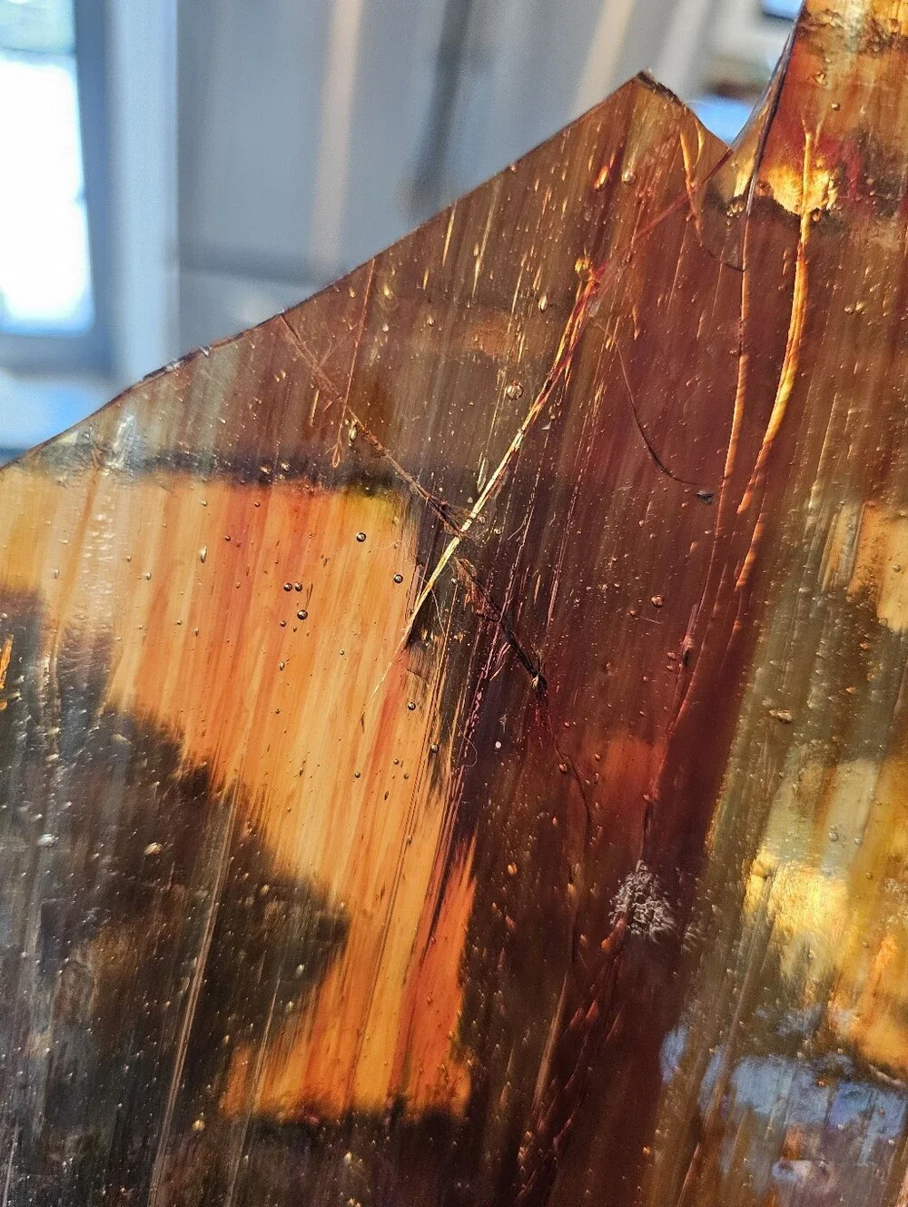 7 Lbs. Largest Scrap Glass Pieces For Stained Glass/Mosaic Shades Of Brown/Red